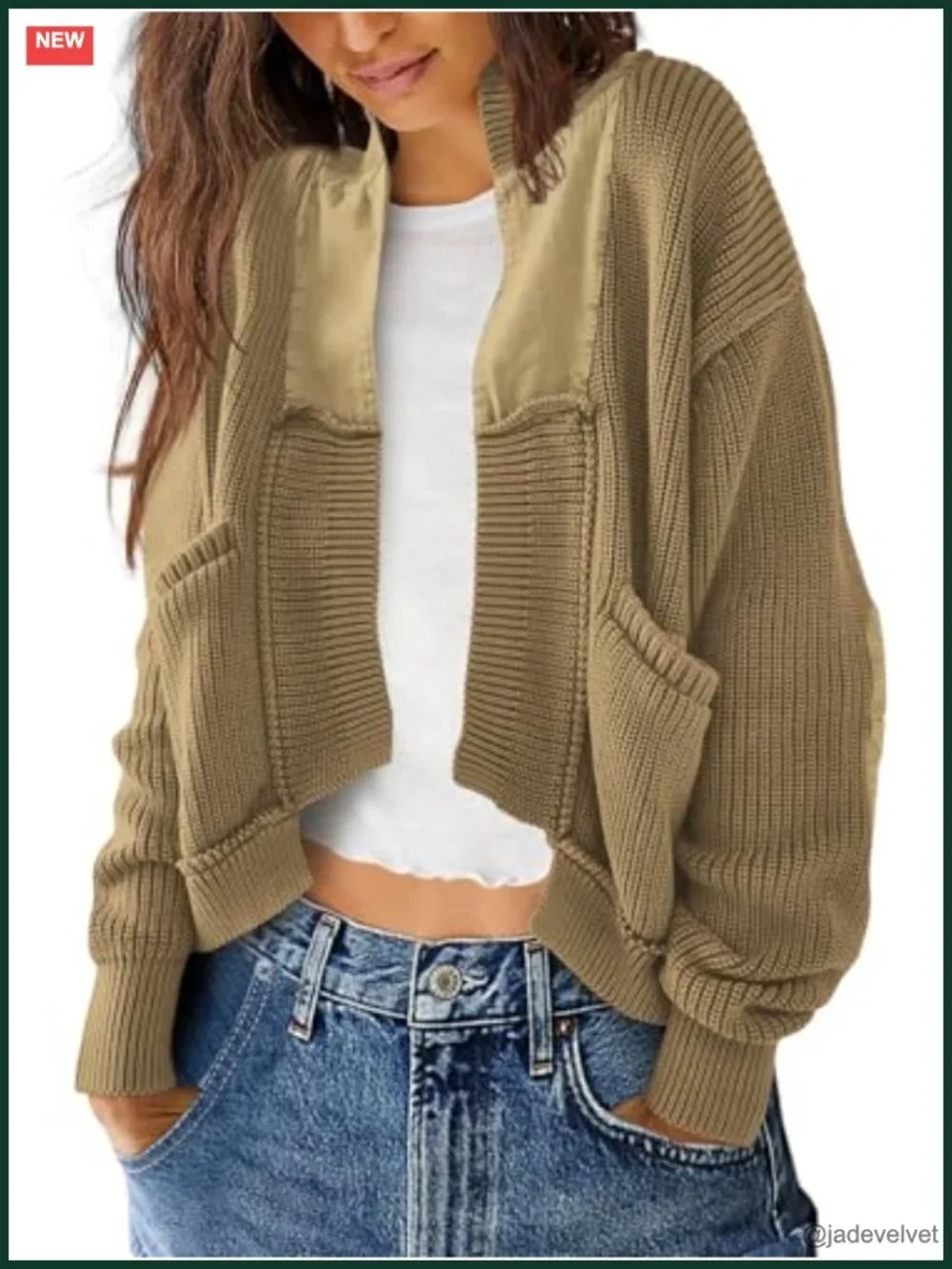 Womens Chunky Cable Knit Cardigan Open Front Long Sleeve Sweater - Picture 1 of 6